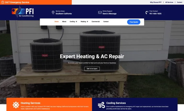 AC repair web design